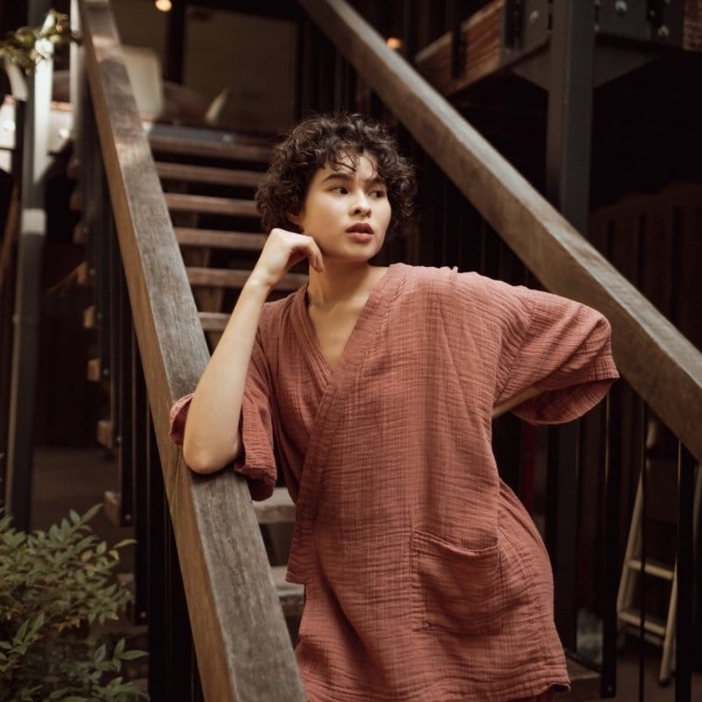 Odd Bird Co. Kardes Kimono Wrap Top Canyon Rose Medium